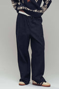 Drawstring Waist Wide-Leg Relaxed Pants