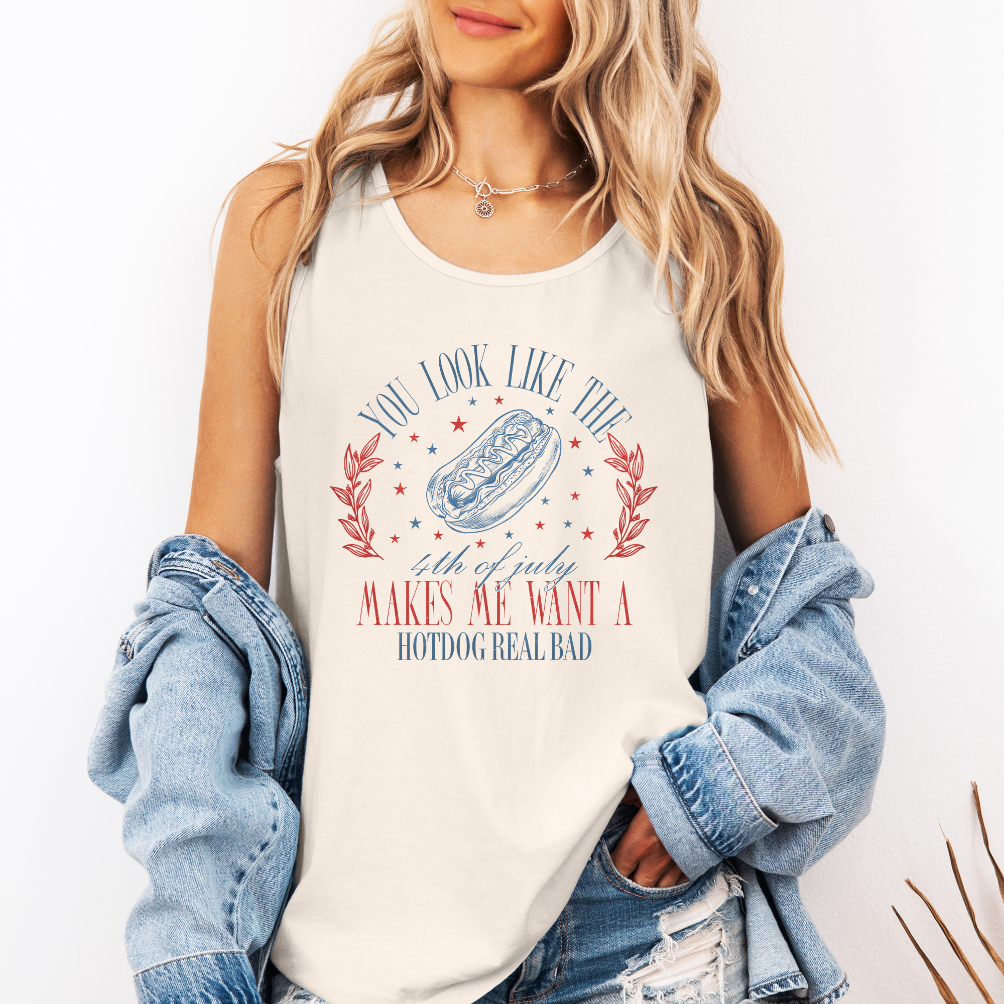 You Look Like the Fourth of July Summer, Beach Tank Top