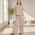 .0105 Ribbed Short Sleeve Tee & Pants 2PC Set SI-28414