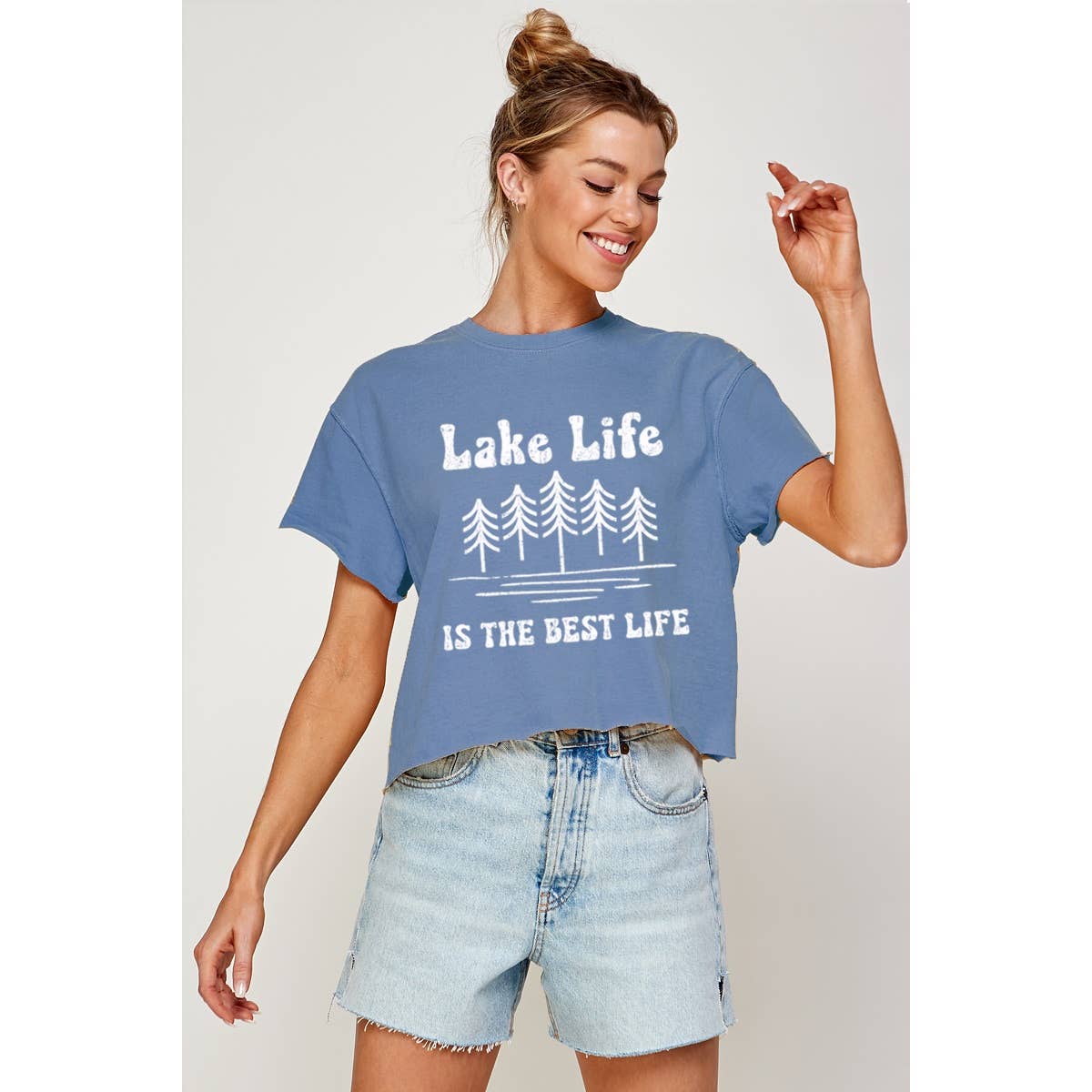 Lake Life Is the Best Life Vintage Graphic Crop Top