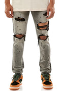 Distressed Jeans w/ Paint Splatter