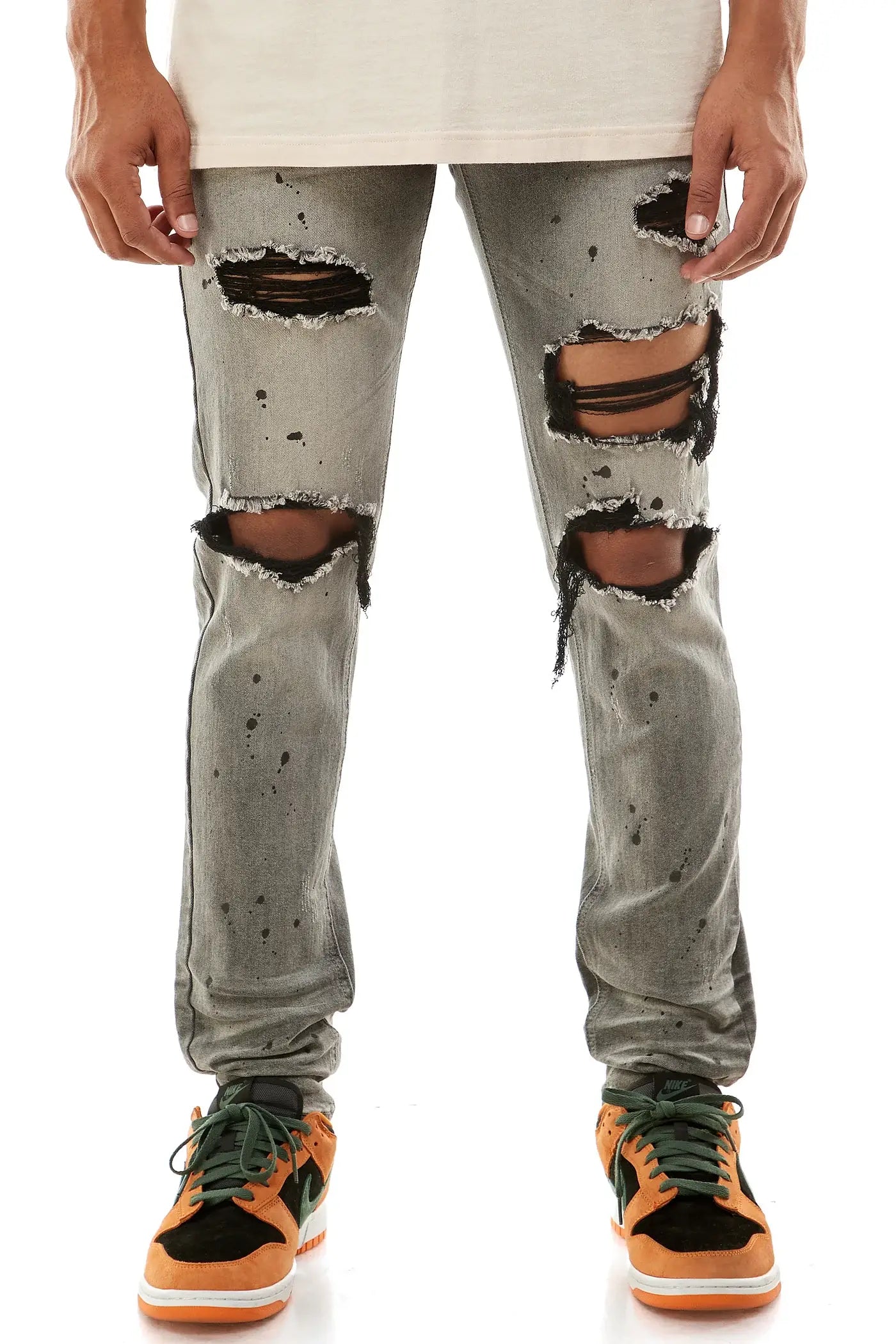Distressed Jeans w/ Paint Splatter