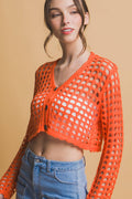 0916 V- Neck Mesh Top SI-27423