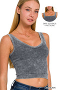 `.2 Way Washed Rib Seamless Crop Tank
