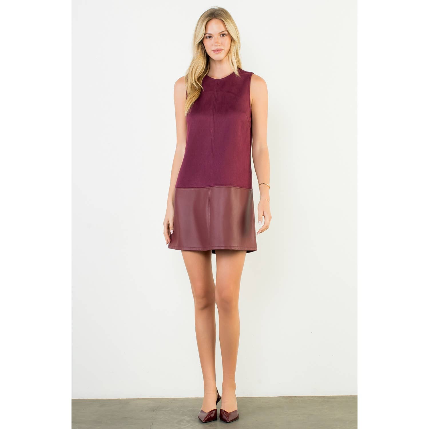 Sleeveless Mixed Media Dress