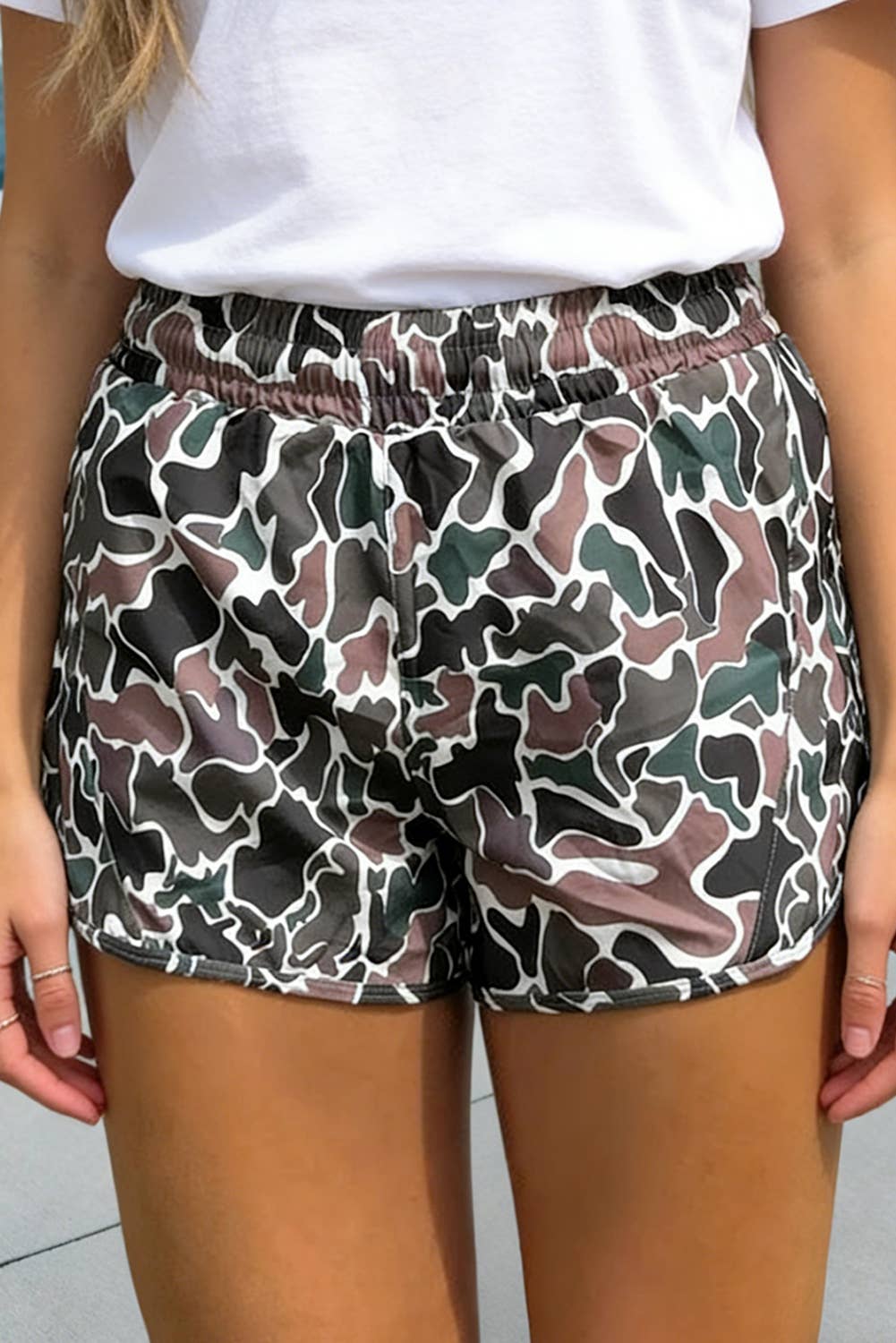 Camouflage Print Athletic Lined Shorts (S-Xl)