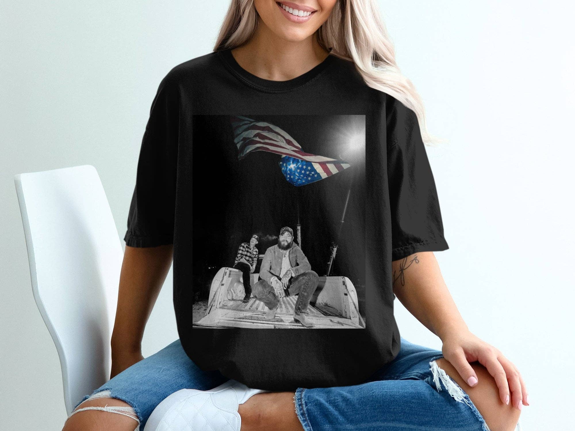Post Malone 4th of July Kids Tee - Patriotic Country Style