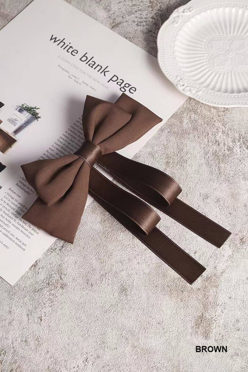 .0802 Silk Satin Bow Hair Clips Barrettes SI-26308