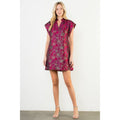 Short Sleeve Floral Print V-Neck Dress