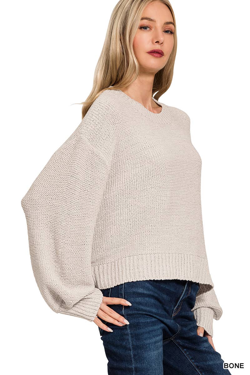 0807 Oversized Baloon Sleeve Sweater SI-28189