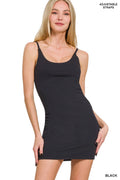 0827 Ponte Spaghetti Strap Bodycon Mini Dress SI-27345