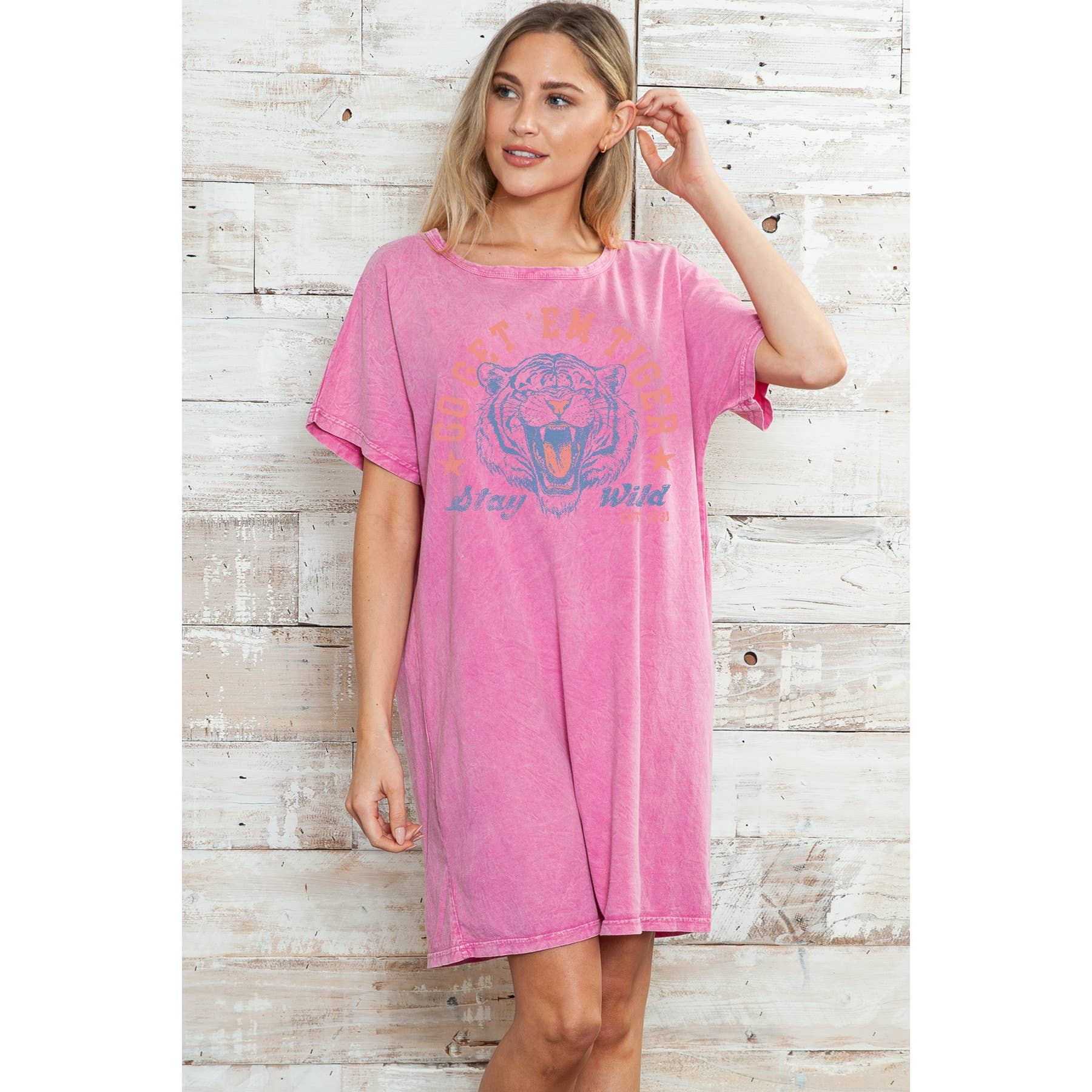 Go Get Em Tiger Mineral Washed Dress