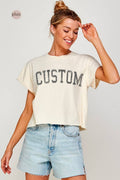 Custom  Vintage Graphic Crop Top Plus