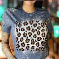 Bleached Cheetah Print Graphic Tee – Funny Women’S Shirt