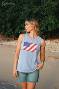 USA Flag Mineral Graphic Tank Top