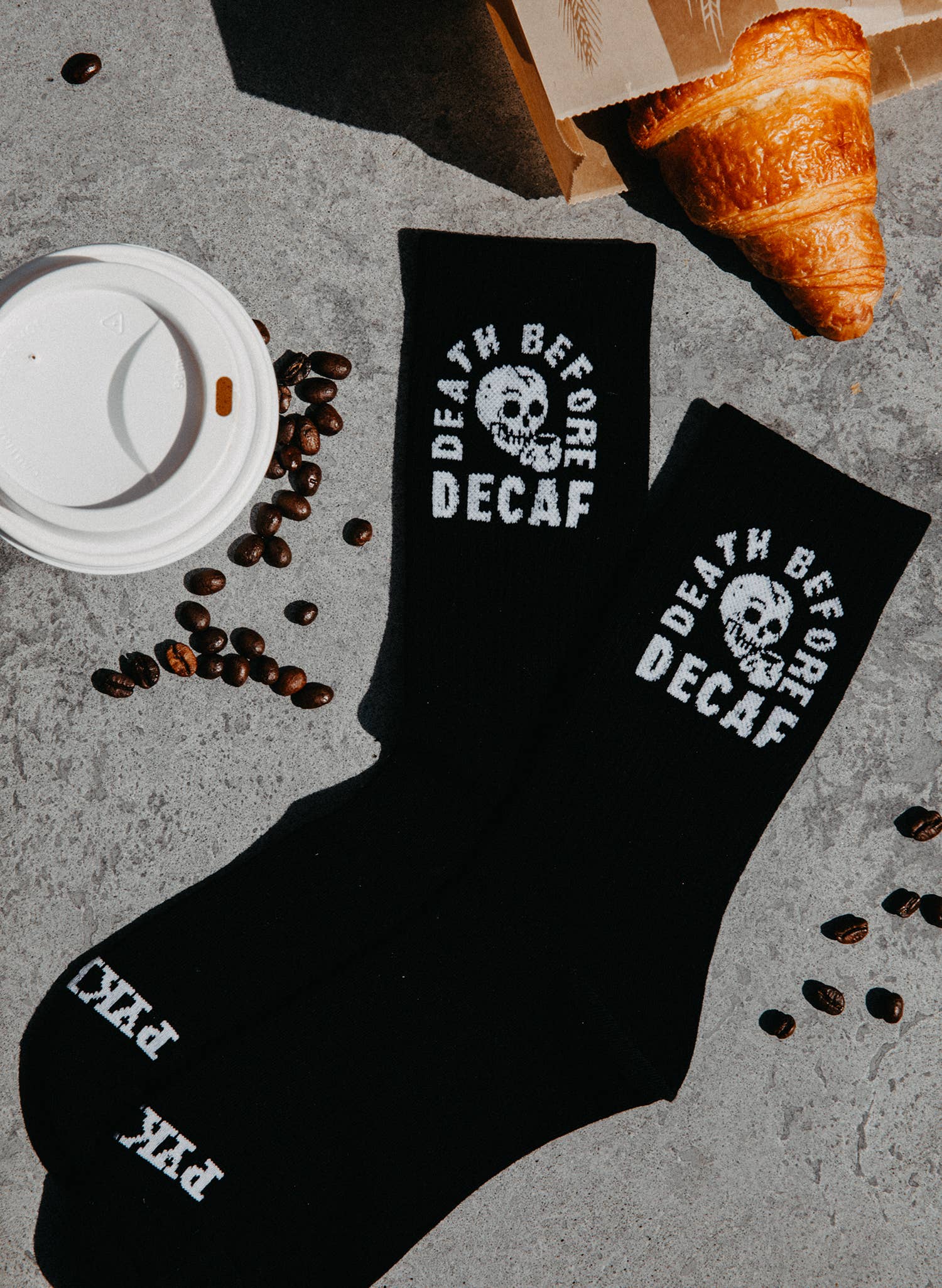 Death Before Decaf Coffee Crew Socks, Valentines Day Gift