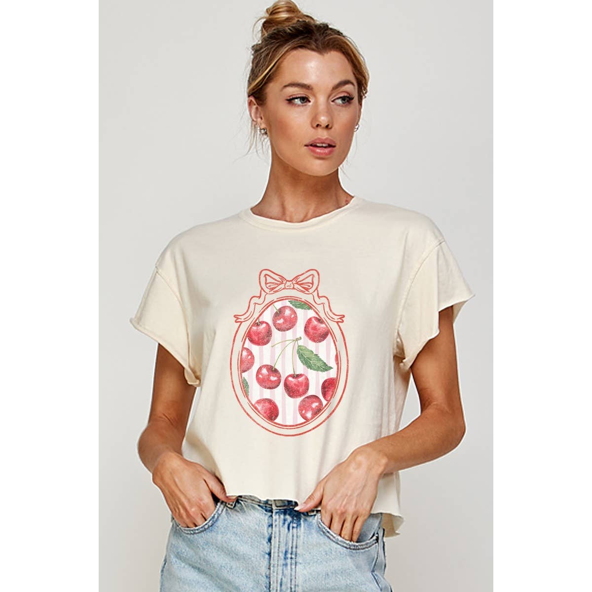 Cherries  Vintage Graphic Crop Top