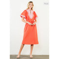 /Size Xl/ Short Sleeve V-Neck Dress