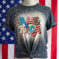 America 4th of July Bleached T-Shirt, Plus Size Retro