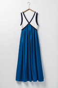 Contrast Piping Empire Waist Dress