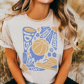 Retro Basketball Game Day Hoop Season Graphic Tee