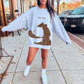 Bear Hug Sweatshirt, Brown Bear Sweatshirt, Ash Gray Gildan