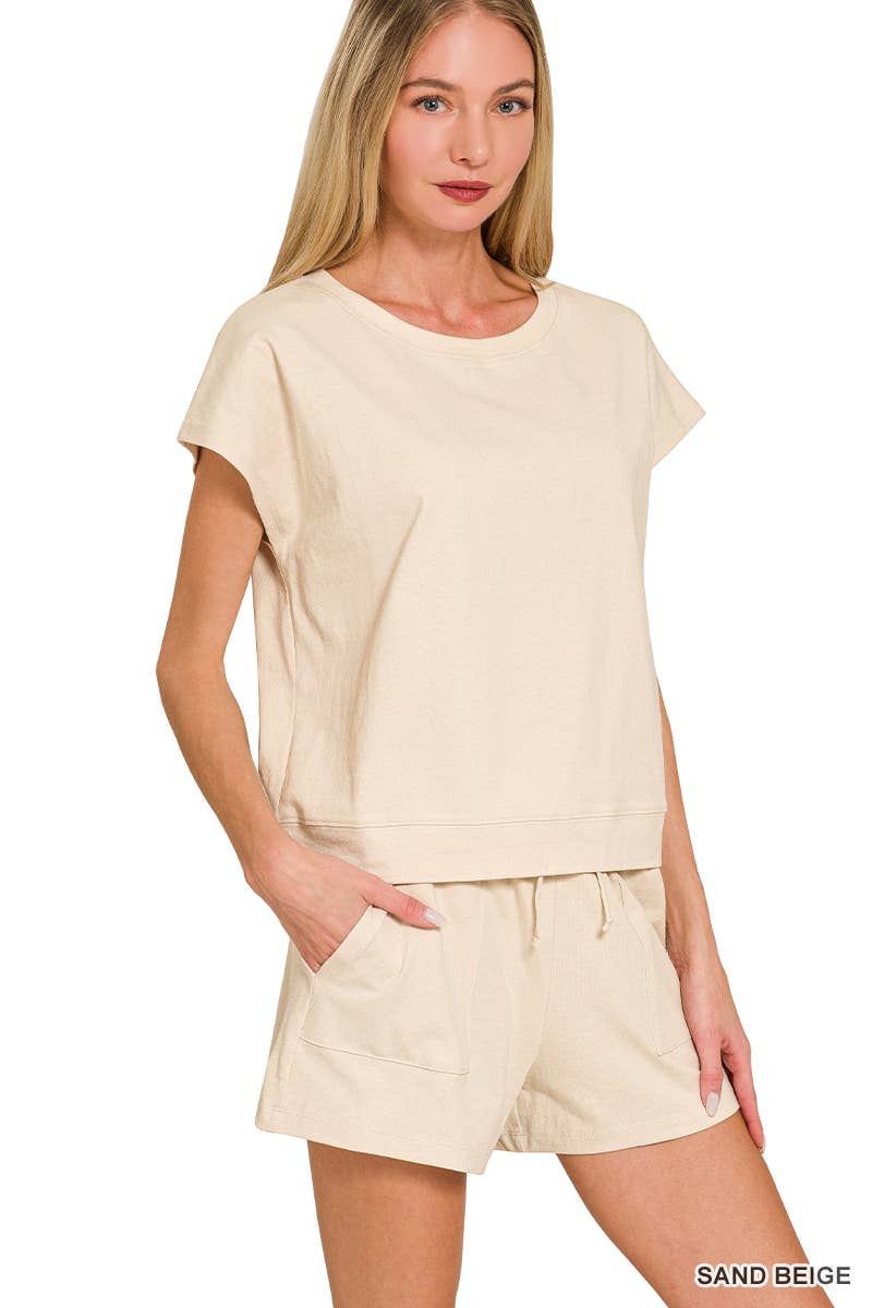 .Cotton Top & Shorts 2PC Set SI-27829