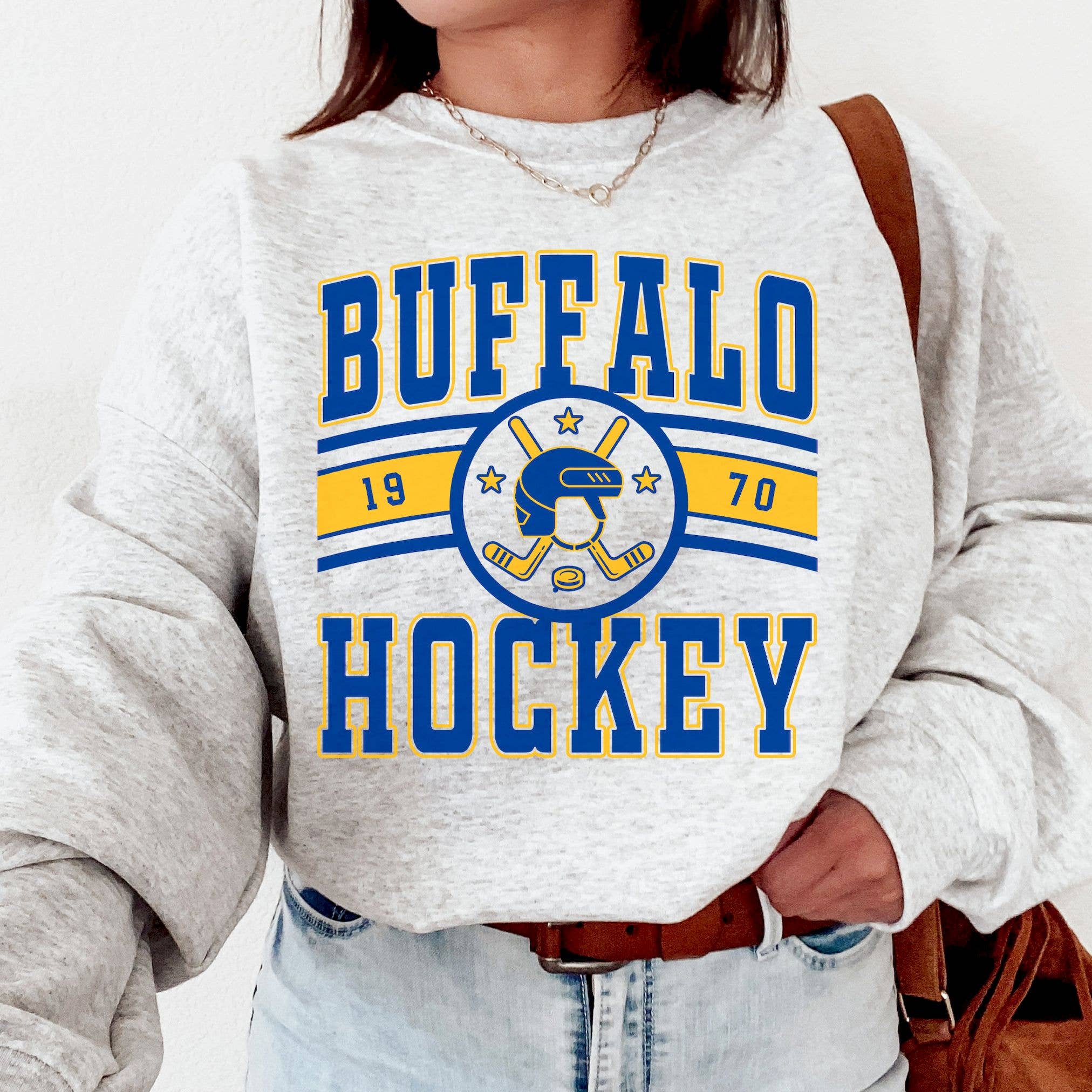 Retro Buffalo Sabres Hockey Fan Sweat Sweatshirt - Vintage S