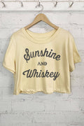 Sunshine and Whiskey Graphic Short Crop Top