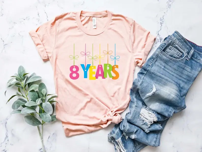 8 Years T-Shirt, 8th Birthday Gift