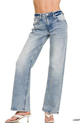 0326 Light Washed Straight Leg Denim Pants SI-29631