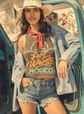 Fort Worth Rodeo 1987 Vintage Muscle Crop Top