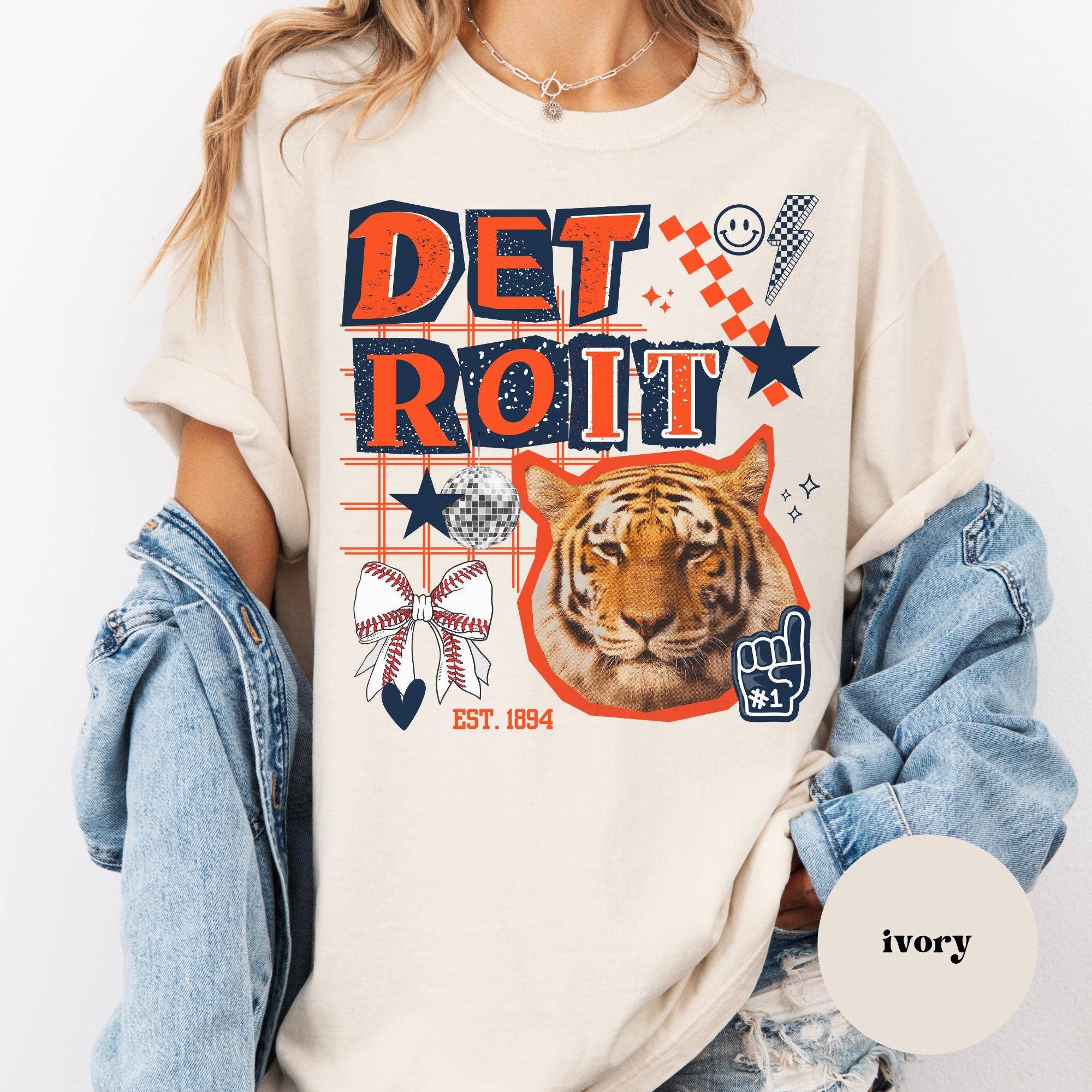Detroit Tigers Collage Game Day Tee For Women
