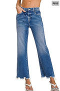 ..0123 Plus Distressed Hem Denim Pants	 SI-29407