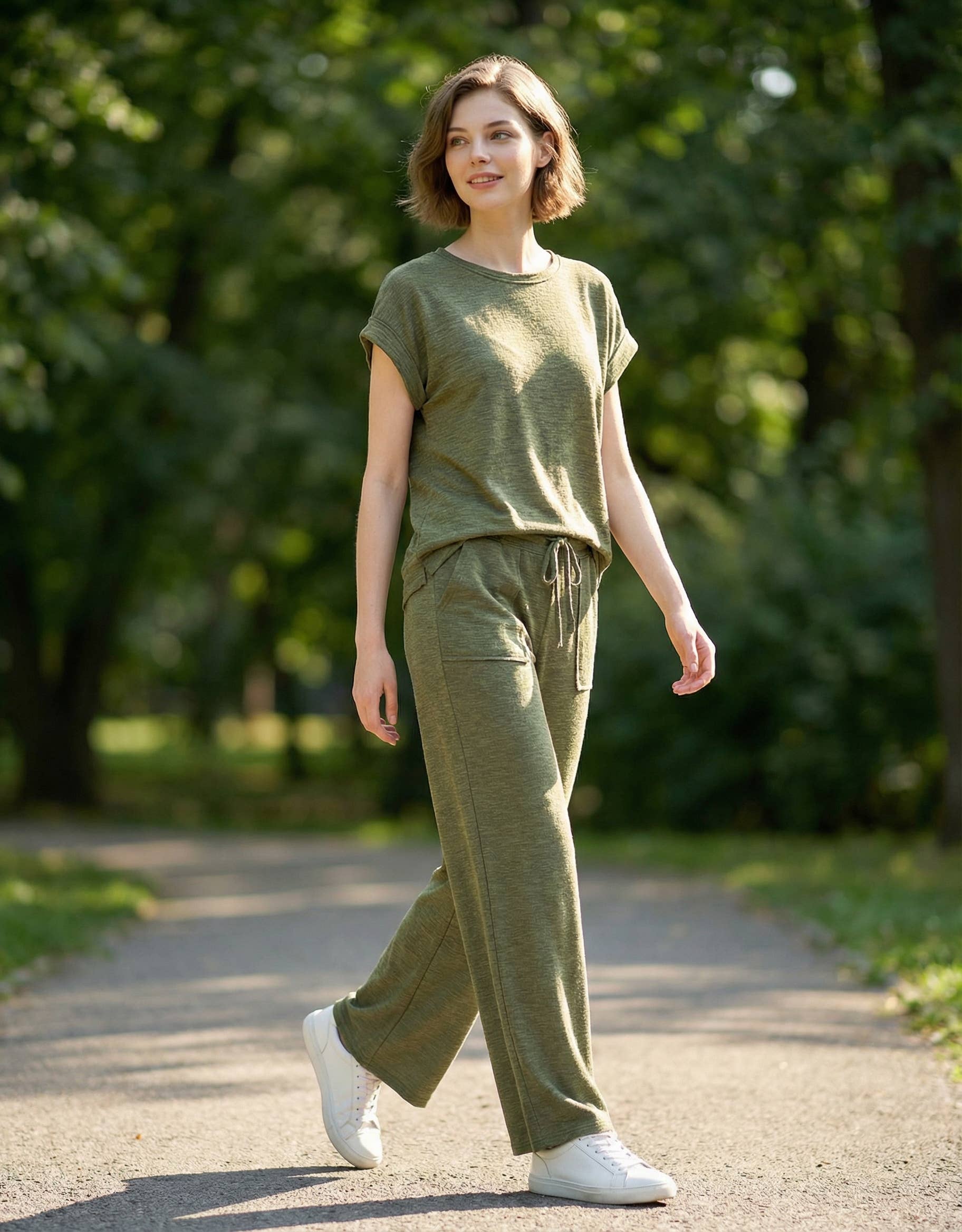 .0121 Cotton Slub Tee & Pants 2pc Set SI-28596