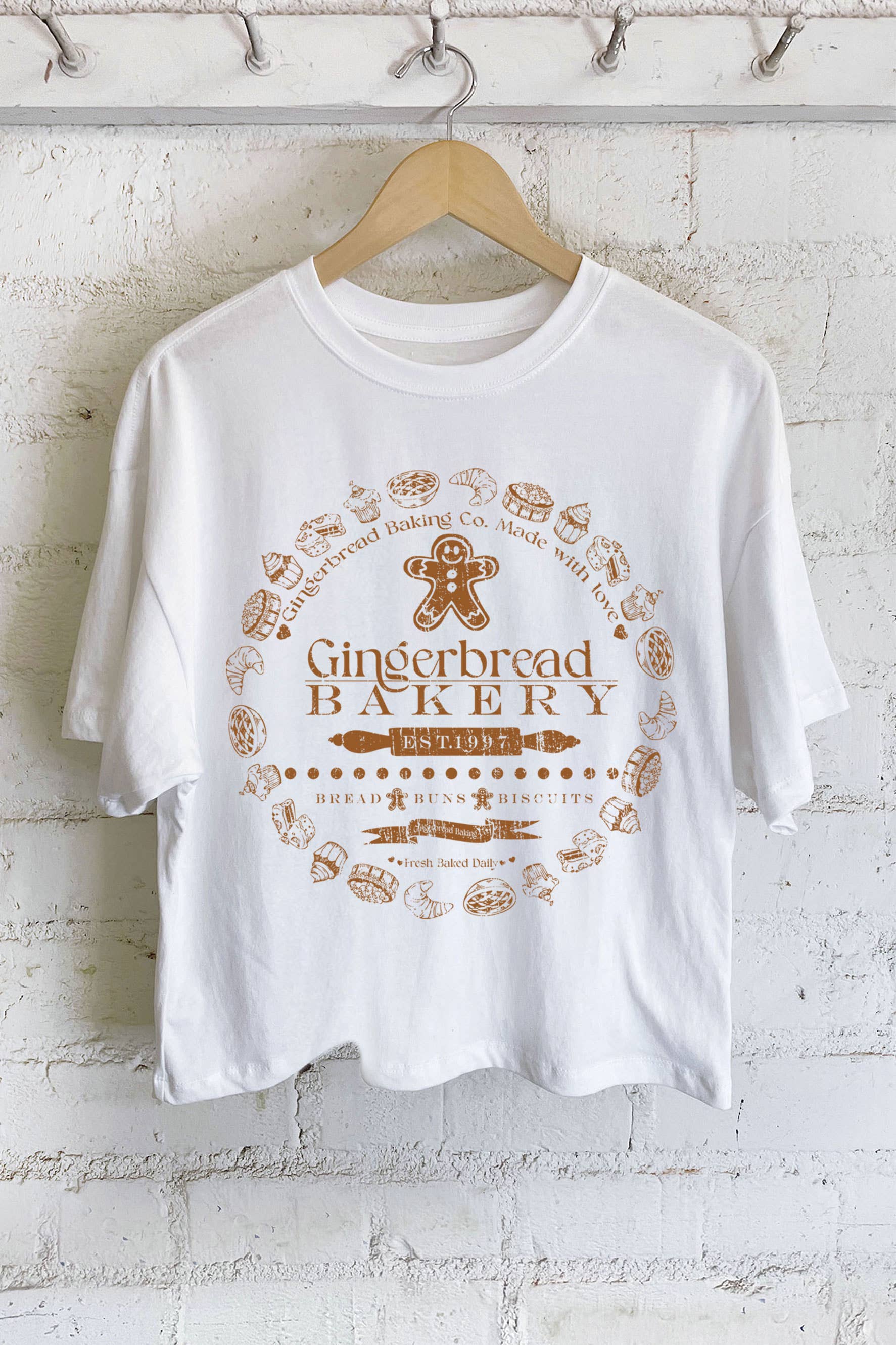 Gingerbread Bakery Graphic Long Crop Top