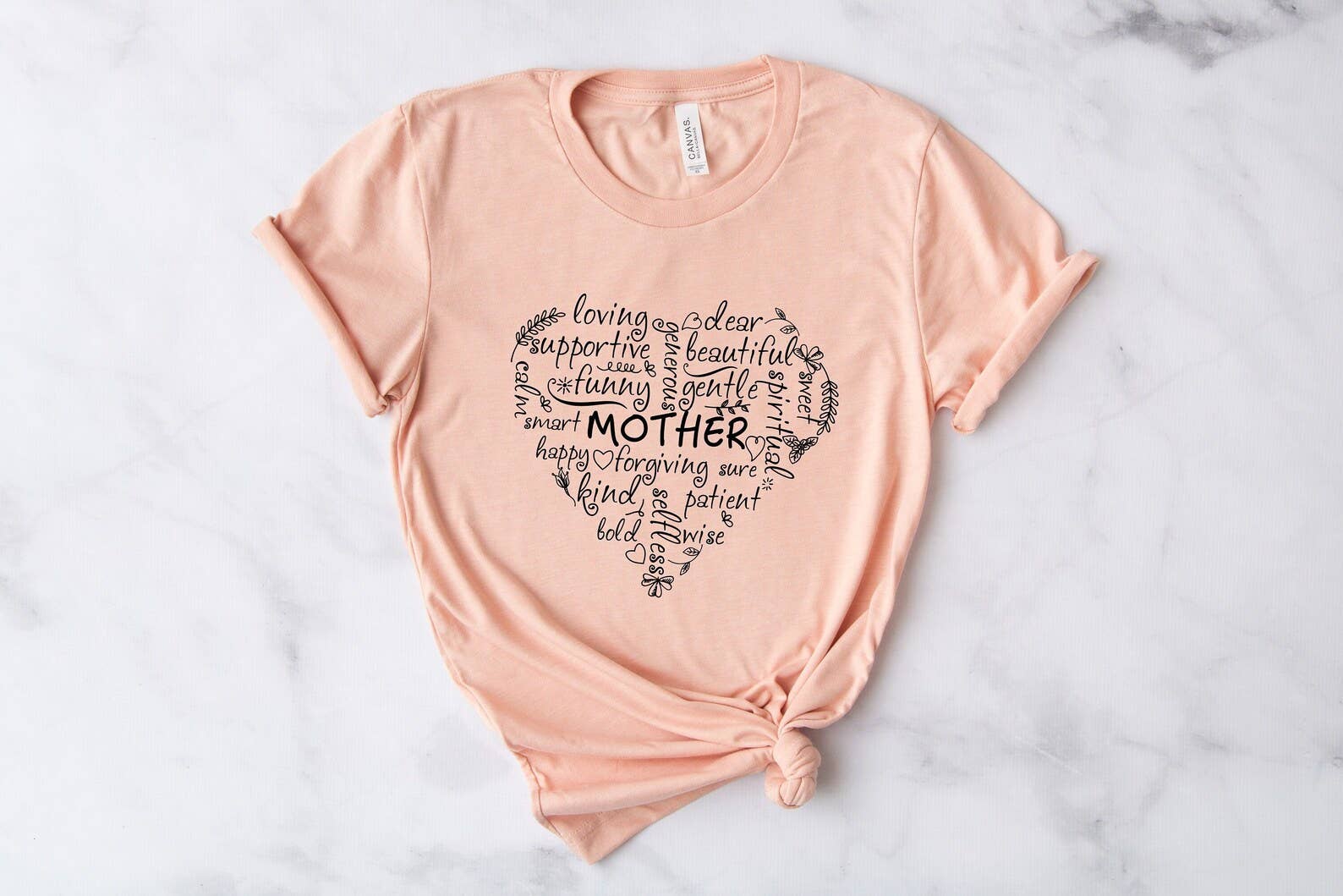 Heart Shape Mother Word T-Shirt