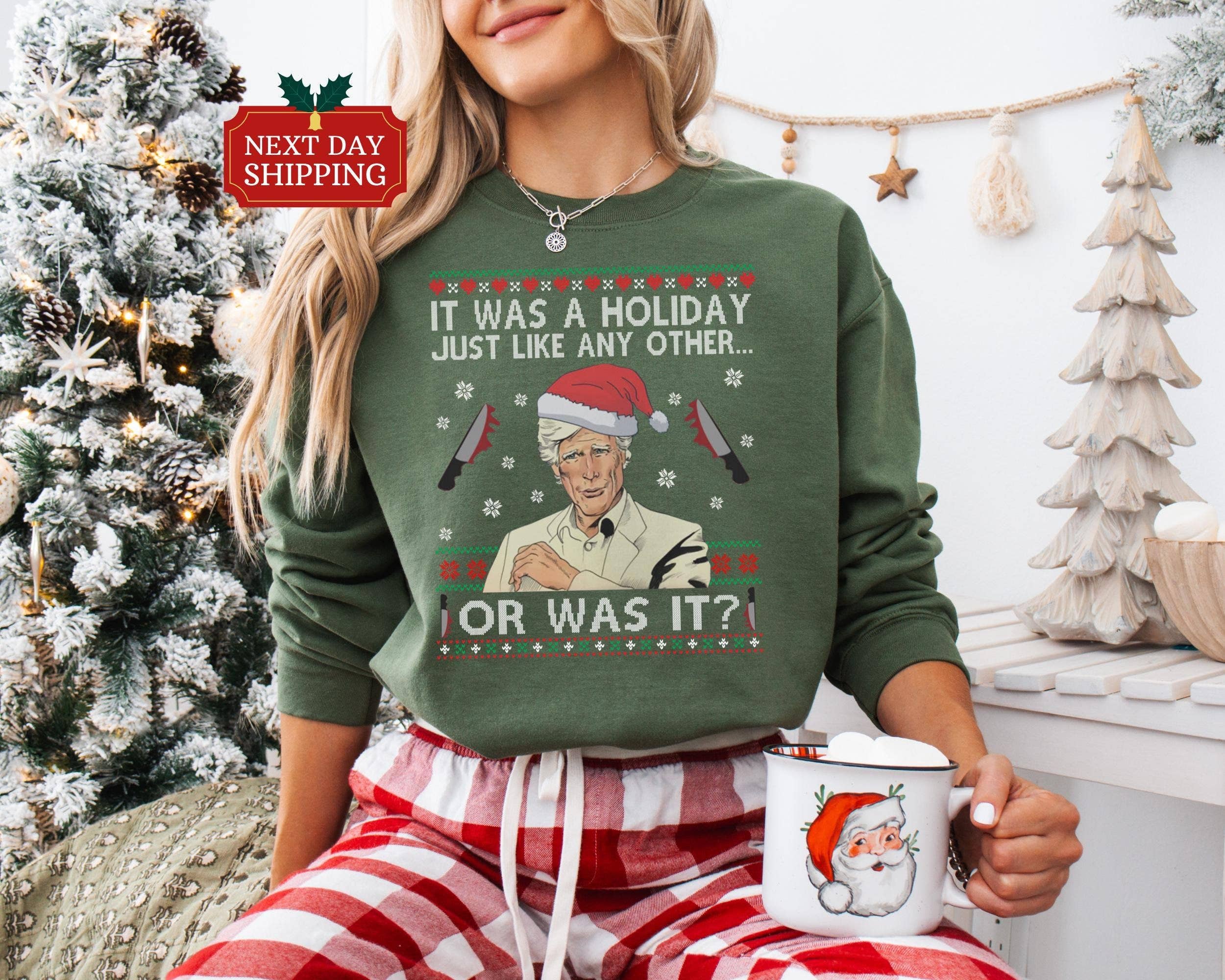 True Crime Ugly Christmas Sweater Party Sweatshirt