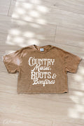 Country Music Cropped Mineral Graphic Top