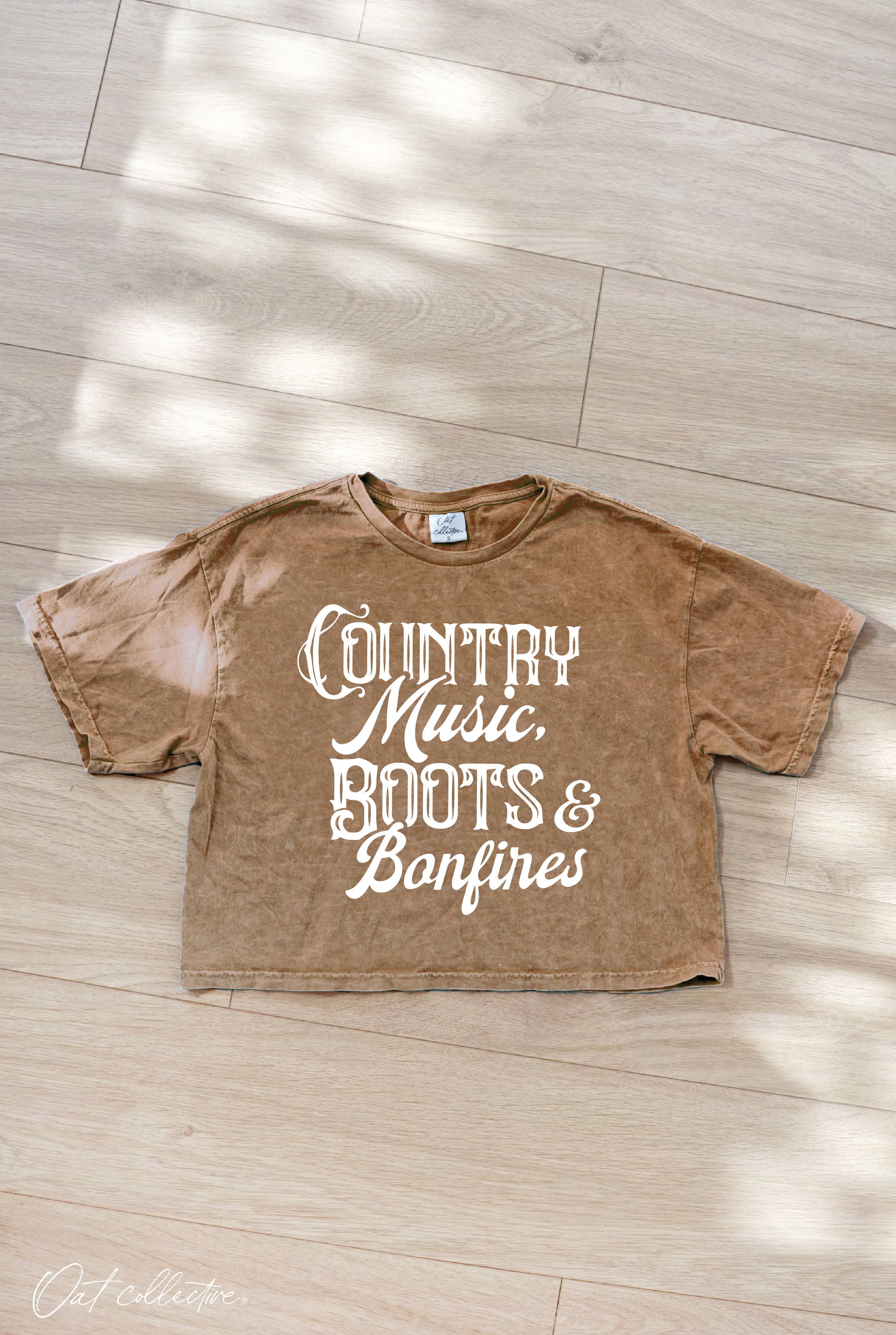 Country Music Cropped Mineral Graphic Top
