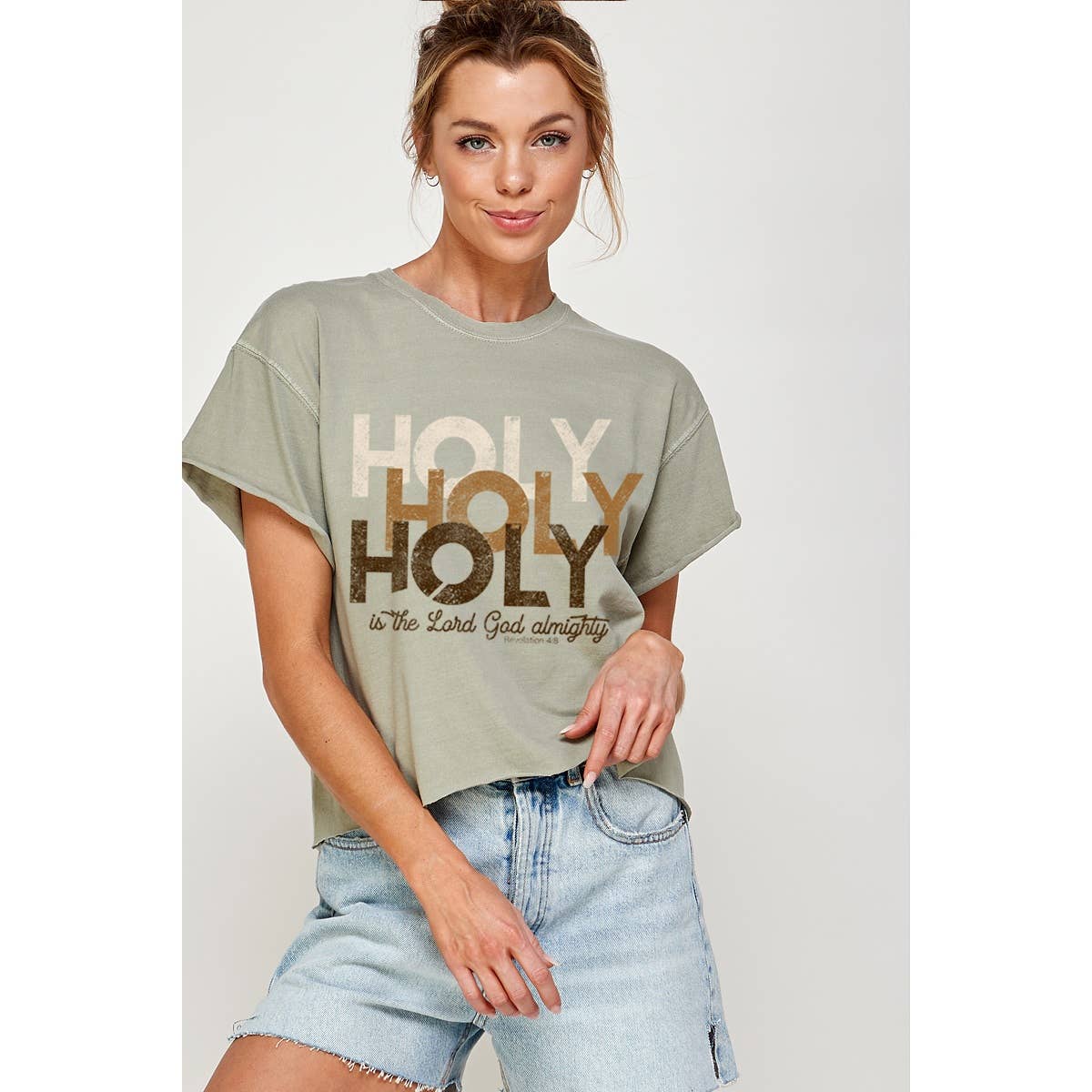 Holy Holy Holy Vintage  Graphic Crop Top