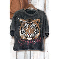 Tiger-Stay Wild - Mineral Wash Cropped Top