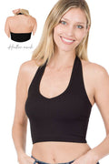1015 Ribbed Seamless Halter Tank Top SI-19654