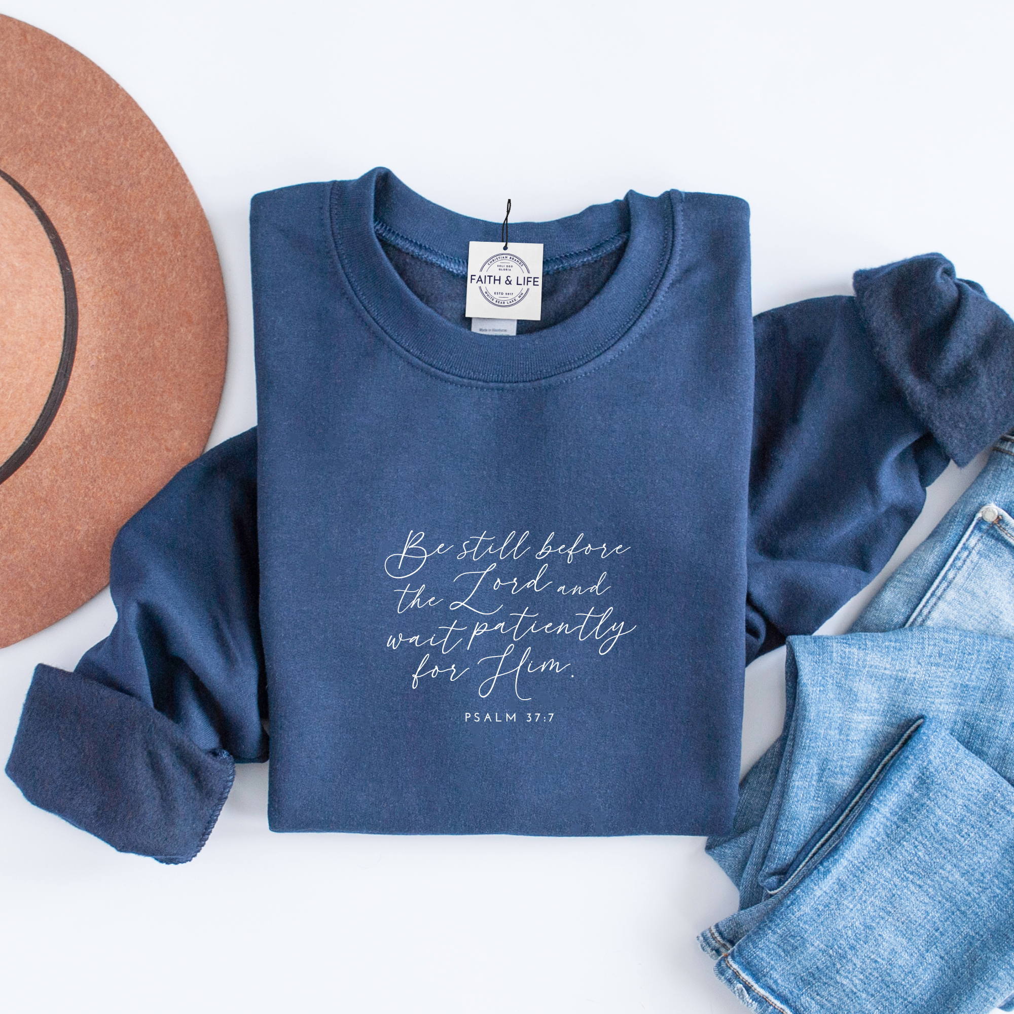 Wait For the Lord Christian Bible Verse Sweatshirt