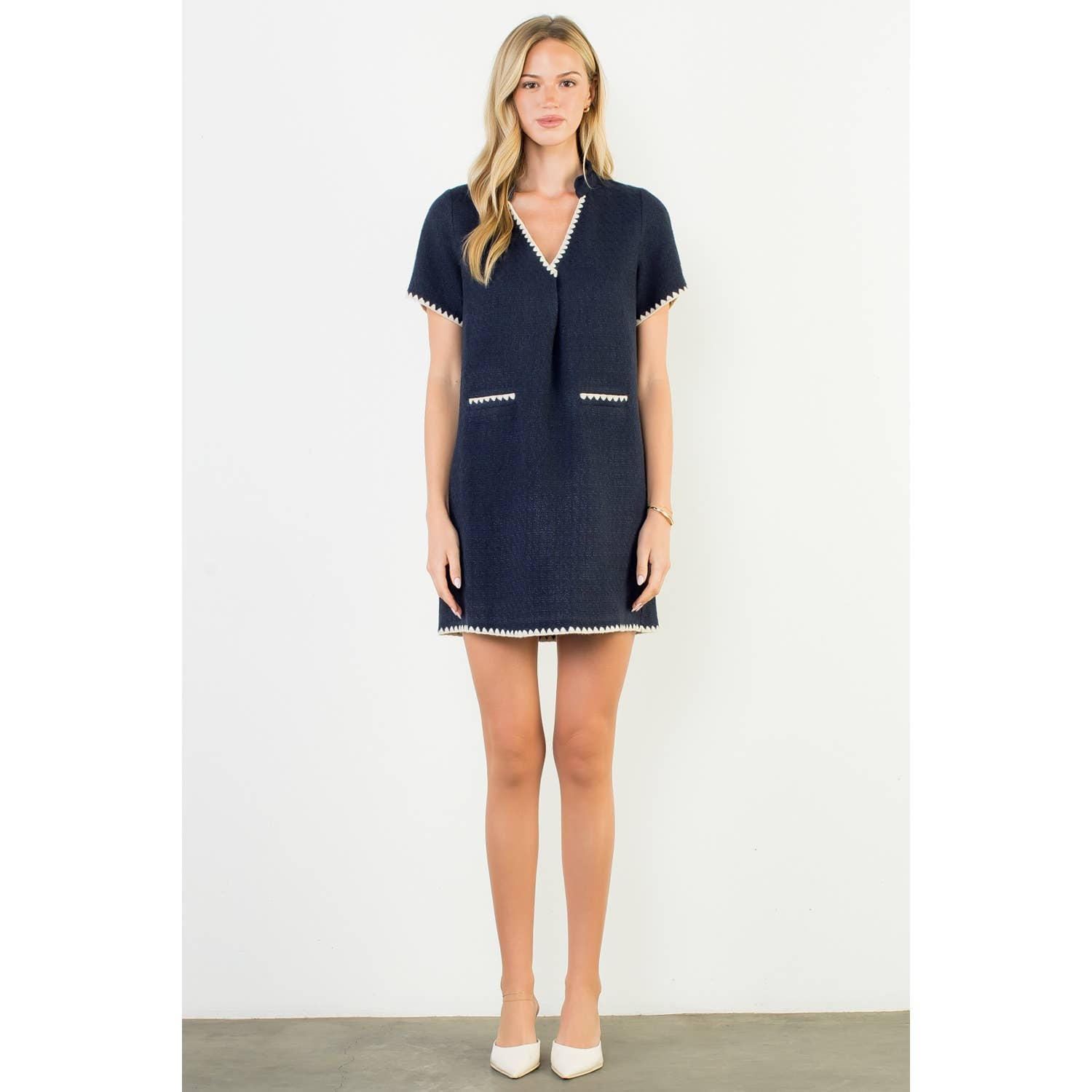 Short Sleeve Textured Dress