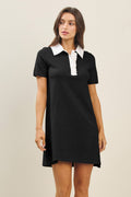 0915 Colorblock Polo Dress SI-28773