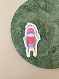 Girl Ski Snowboarding Die-Cut Sticker