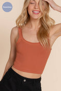.....SI-26431 Double Scoop Neck Seamless Crop Tank Top