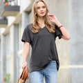.0925 Cotton Short Sleeve Boyfriend  V Neck Tee  SI-23938