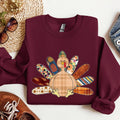 Thanksgiving Turkey, Plaid, Cute, Autumn Patterns Sweatshirt